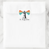 St. Augustine Florida Leuchtturm Regenbogen Quadratischer Aufkleber (Tasche)