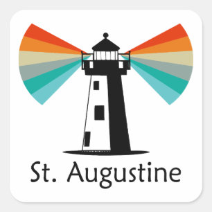 St. Augustine Florida Leuchtturm Regenbogen Quadratischer Aufkleber