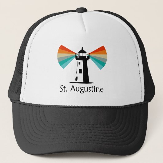 St. Augustine Florida Leuchtturm Regenbogen Truckerkappe (Vorderseite)