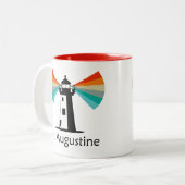 St. Augustine Florida Leuchtturm Regenbogen Zweifarbige Tasse (Vorderseite Links)
