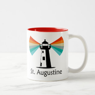 St. Augustine Florida Leuchtturm Regenbogen Zweifarbige Tasse