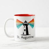 St. Augustine Florida Leuchtturm Regenbogen Zweifarbige Tasse (Links)