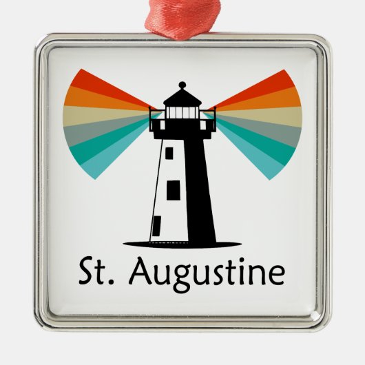 St. Augustine Florida Lighthouse Rainbow Ornament Aus Metall (Vorne)