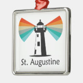 St. Augustine Florida Lighthouse Rainbow Ornament Aus Metall (Links)