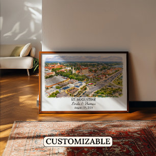 St. Augustine Florida Poster, Aquarell, Maßgeschne Poster