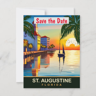 St. Augustine, Florida, Reise-Postkarte,  Save The Date