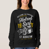St Augustine Florida Retro Hotrod Surf Distressed  Sweatshirt (Vorderseite)
