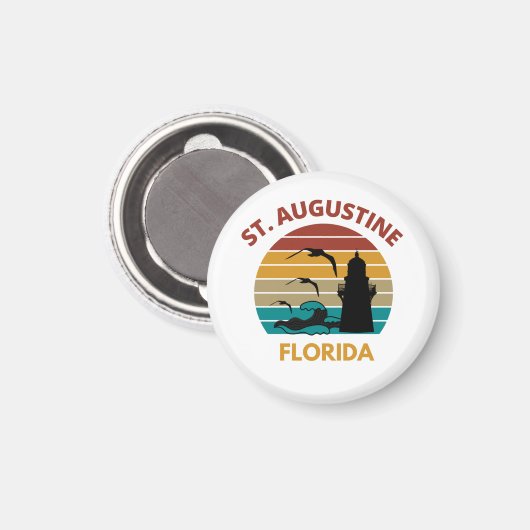 St Augustine Florida Retro Sunset Design Magnet (Vorderseite/Rückseite)