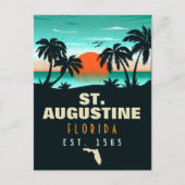 St. Augustine Florida Retro Sunset Souvenirs 60er Postkarte (Vorderseite)