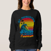 St Augustine Florida Retro Throwback Surf & Beach  Sweatshirt (Vorderseite)