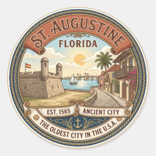 St. Augustine Florida Runder Aufkleber