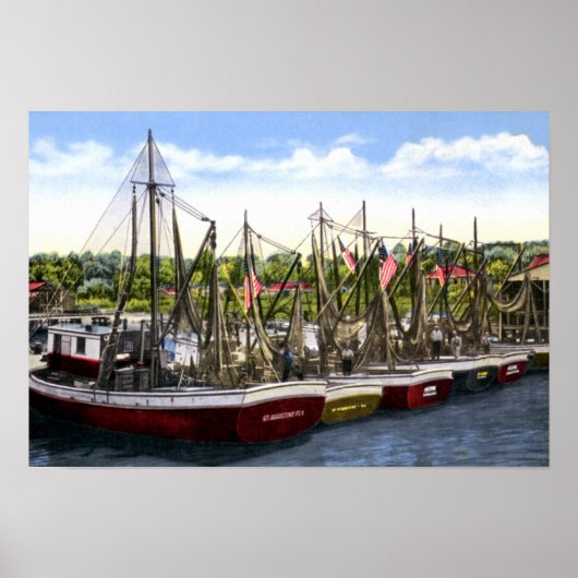St. Augustine Florida Shrimp Boats Poster (Vorne)