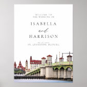 ST AUGUSTINE Florida Skyline Wedding Willkommen Poster (Vorne)