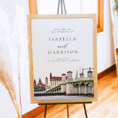 ST AUGUSTINE Florida Skyline Wedding Willkommen Poster
