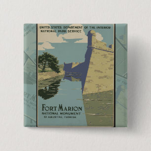 St. Augustine Florida Spanisches Fort Poster Button
