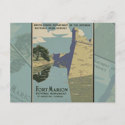 St. Augustine Florida Spanisches Fort Poster Postkarte (Vorderseite)