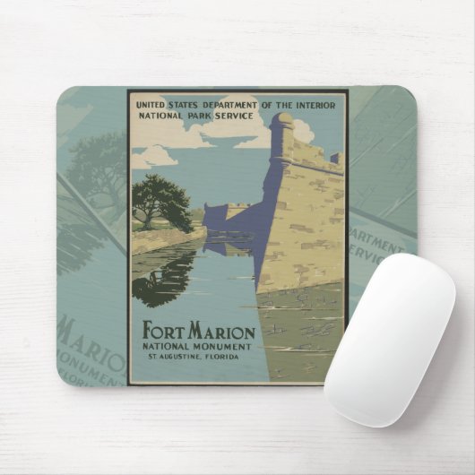 St. Augustine Florida Spanish Fort Marion Poster Mousepad (Mit Mouse)