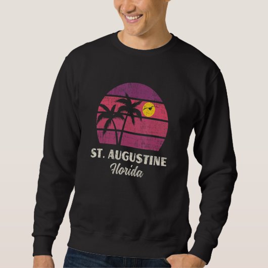 St. Augustine Florida Strandurlaub Retro Sommer V Sweatshirt (Vorderseite)