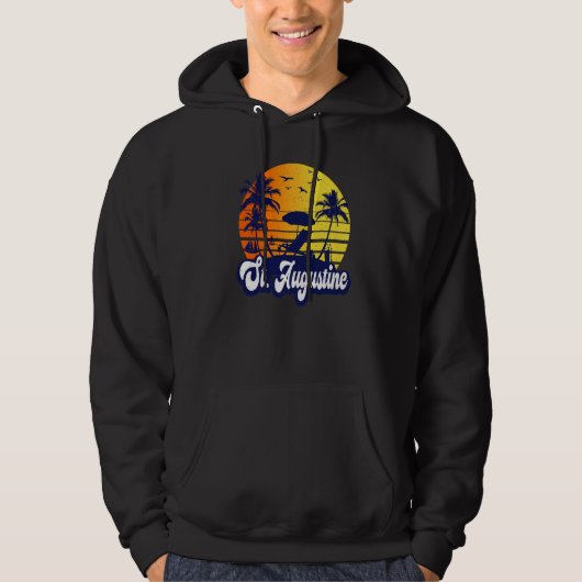 St. Augustine Florida Sunset Beach Retro Premium Hoodie (Vorderseite)