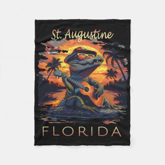 St. Augustine Florida Urlaub Süßer Alligator Fleecedecke (Vorderseite)