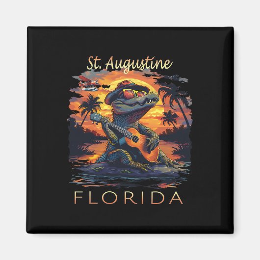 St. Augustine Florida Urlaub Süßer Alligator Magnet (Vorne)