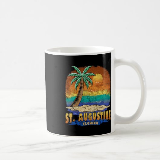 St. Augustine Florida Vintag Distressive Souvenir Kaffeetasse (Rechts)