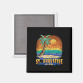 St. Augustine Florida Vintag Distressive Souvenir Magnet (Vorderseite/Rückseite)