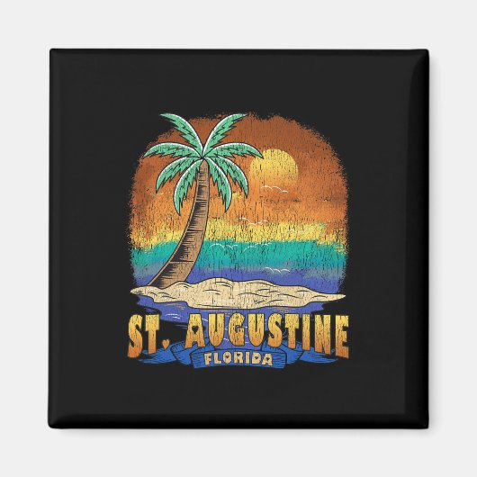 St. Augustine Florida Vintag Distressive Souvenir Magnet (Vorne)