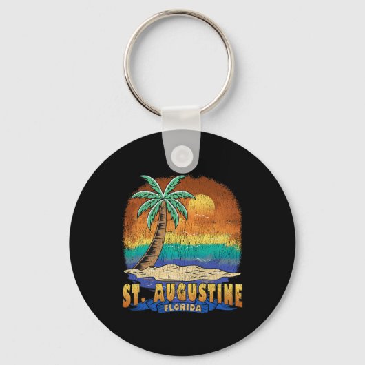 St. Augustine Florida Vintag Distressive Souvenir Schlüsselanhänger (Vorderseite)