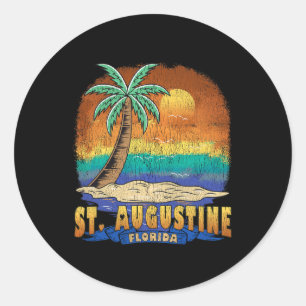 St. Augustine Florida Vintage abgenutzt Souvenir  Runder Aufkleber