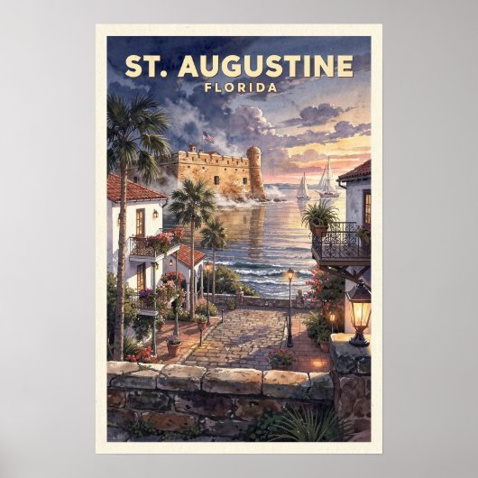St. Augustine Florida Vintage Reise Poster (Vorne)