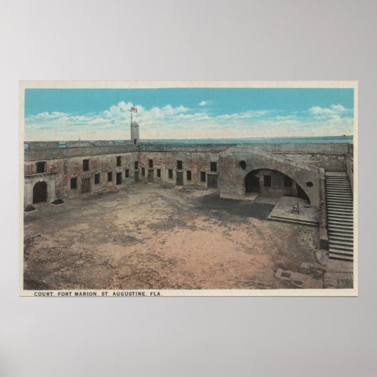 St. Augustine, Florida - Vogelauge von Ft. Mario Poster (Vorne)