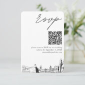St Augustine Florida Wedding RSVP QR Code Small Begleitkarte (Stehend Vorderseite)