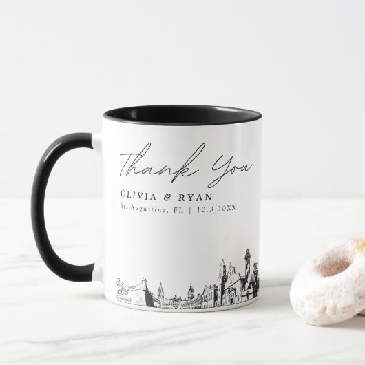 St. Augustine Hochzeit Personalisierter Kaffee Tasse (Mit Donut)