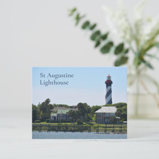 St Augustine Lighthouse Anastasia Island FLorida Postkarte (Stehend Vorderseite)