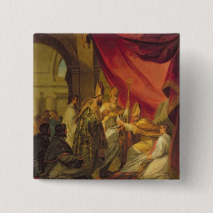 St Augustine ordinierte als der Bischof Button