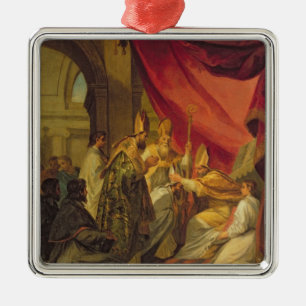 St Augustine ordinierte als der Bischof Silbernes Ornament