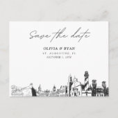 St. Augustine Save the Date Postcard Wedding Postkarte (Vorderseite)