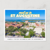 St. Augustine Save-the-Date Retro-Skyline-Postkart Postkarte (Vorderseite)