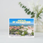 St. Augustine Save-the-Date Retro-Skyline-Postkart Postkarte (Stehend Vorderseite)