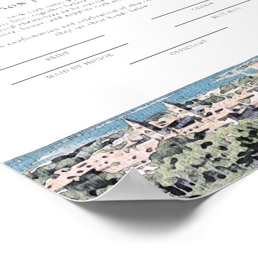 ST AUGUSTINE Skyline-Ehezertifikat "Sake" Poster (Ecke)