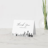 St. Augustine Skyline Sketch Blank Danke Karte (Vorderseite)