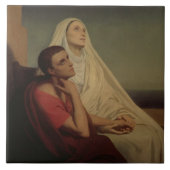 St Augustine und sein Mutter St. Monica, 1855 Fliese (Vorderseite)