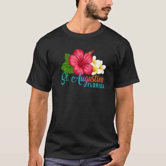 St Augustine Vacation Florida Tropical Hibiscus Fl T-Shirt (Vorderseite)