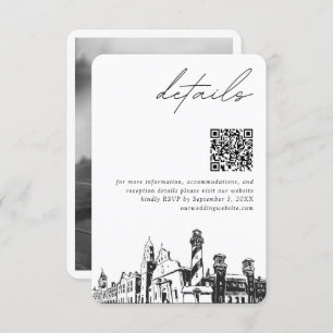 St. Augustine Wedding Modern Details QR Code Begleitkarte