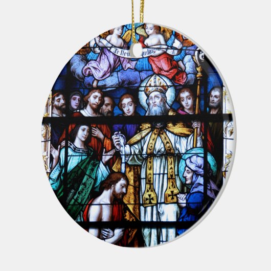 St- AugustineBuntglas Keramik Ornament (Links)