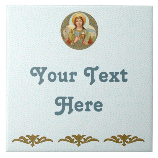 St. Barbara (BK 001) Keramik Tile 2 Fliese (Vorderseite)