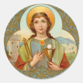 St. Barbara (BK 001) Runder Aufkleber (Vorderseite)