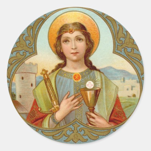 St. Barbara (BK 001) Runder Aufkleber (Vorderseite)