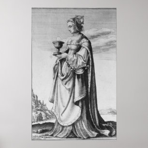 St. Barbara, geätzt von Wenceslaus Hollar, 1647 Poster